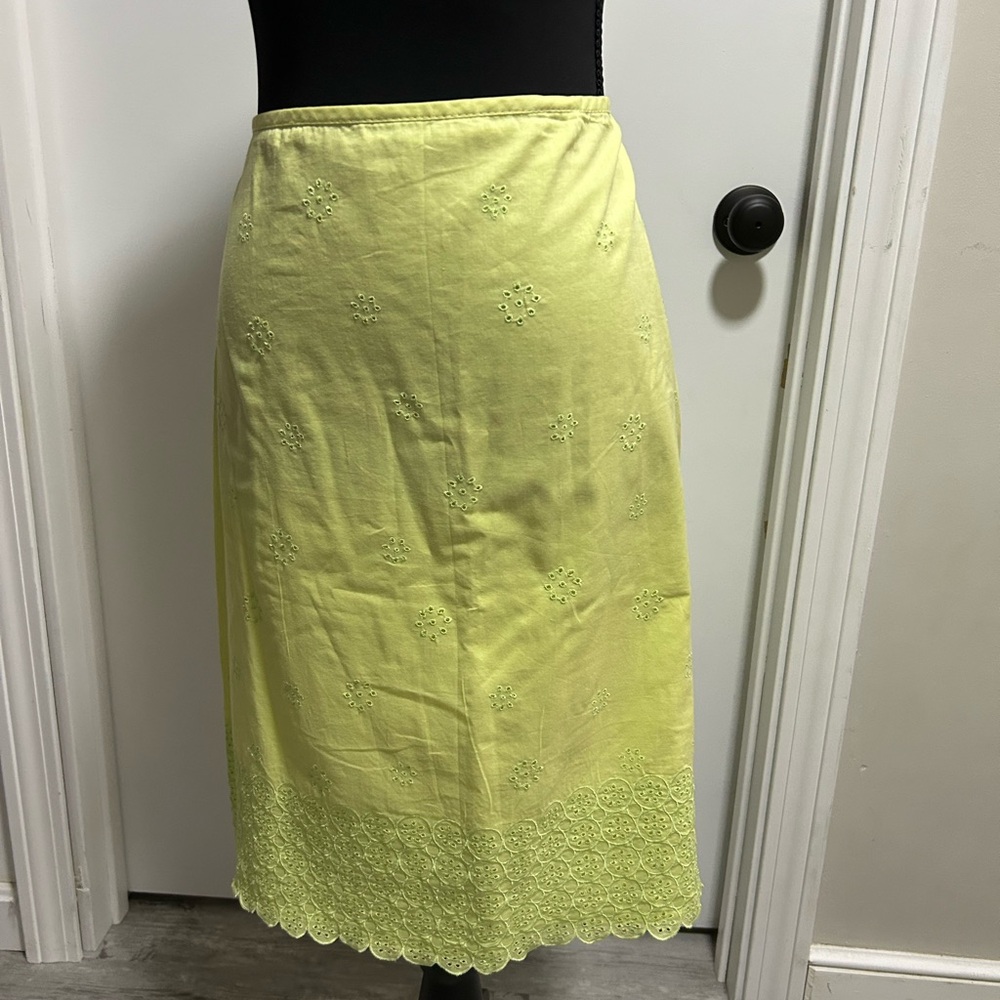 Ann Taylor Green Midi Pencil Skirt Resort Wear